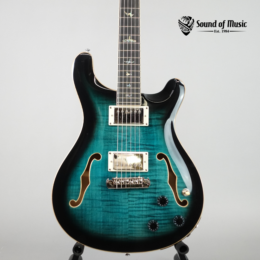 PRS SE Hollowbody II Piezo Electric Guitar W/Case - Peacock Blue Smokeburst (Used)