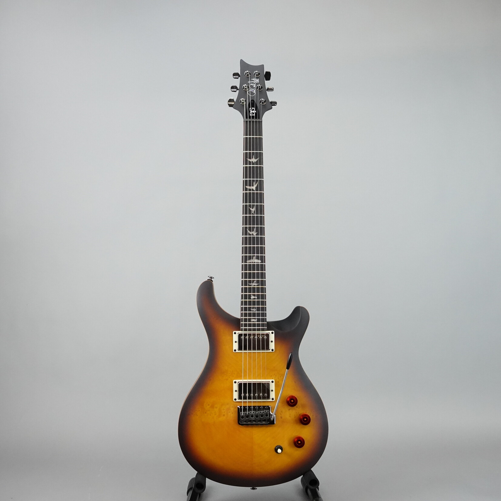 PRS SE DGT David Grissom Exotic Laurel Burl W/Gig Bag - McCarty Tobacco Sunburst