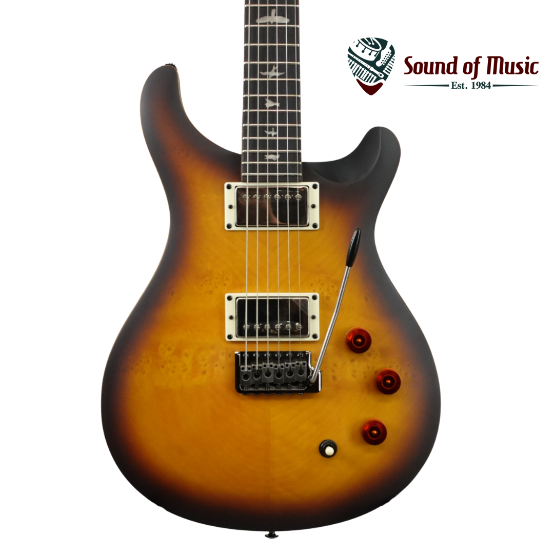 PRS SE DGT David Grissom Exotic Laurel Burl W/Gig Bag - McCarty Tobacco Sunburst