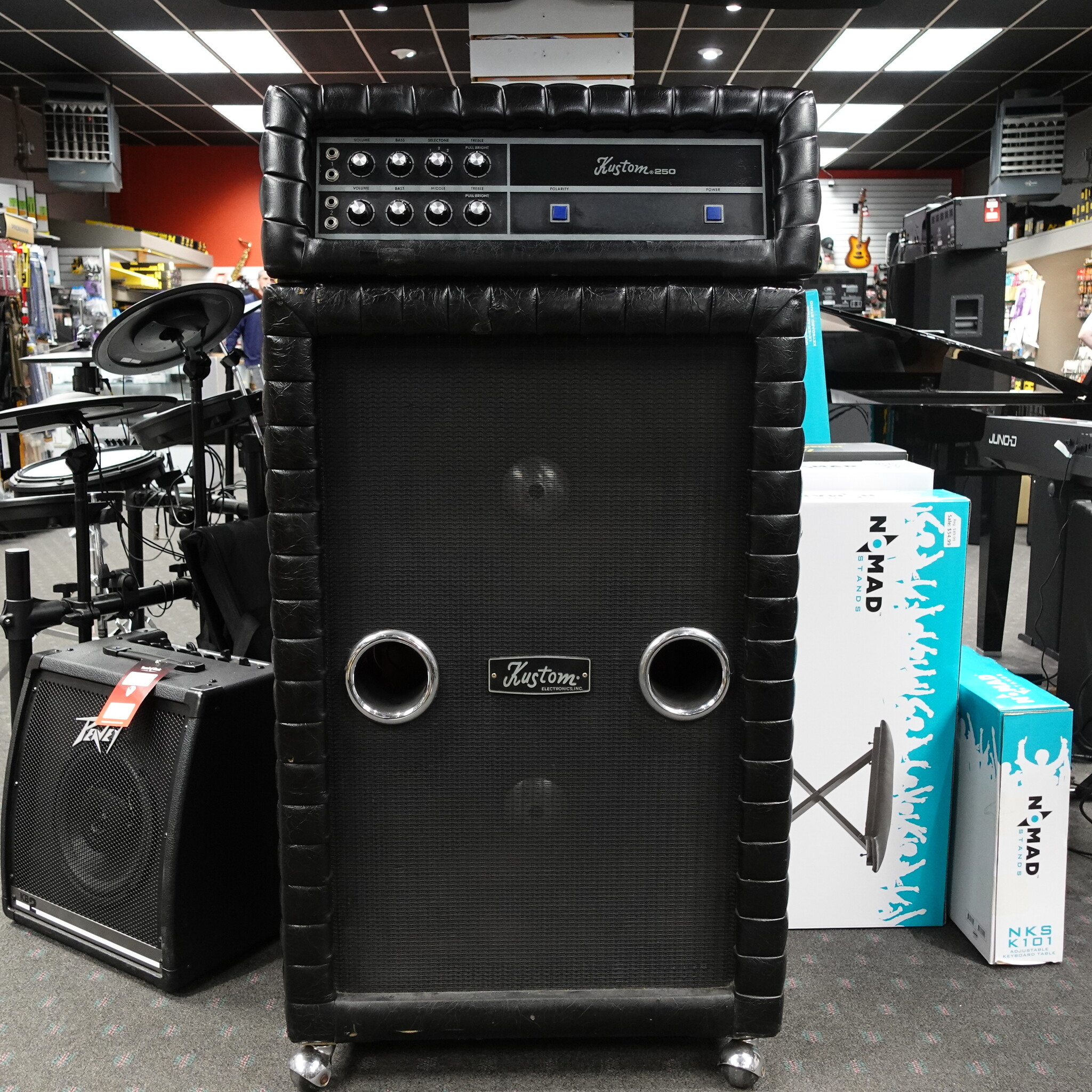 Vintage 70's Kustom 250 Bass Head and Cab - (Used)