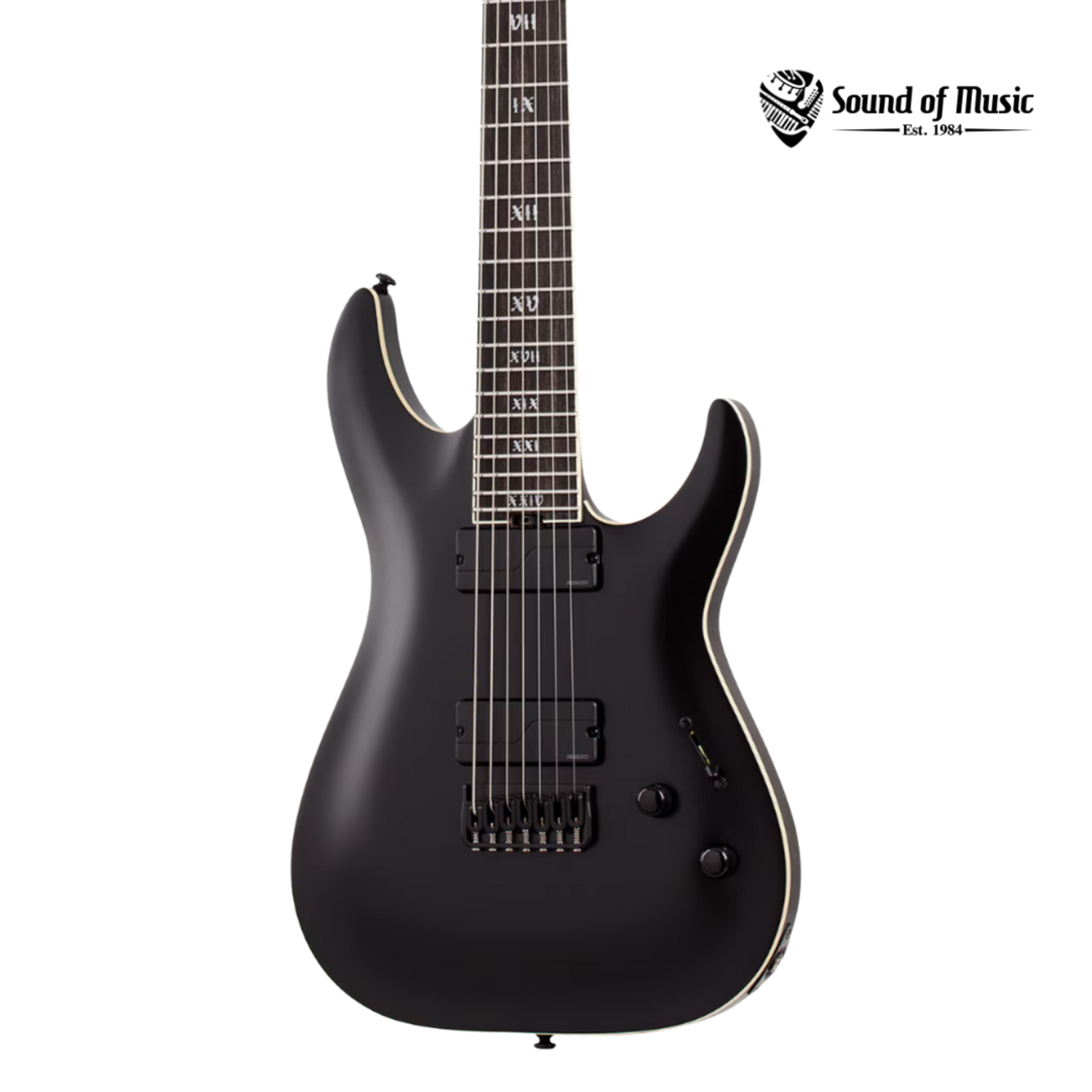 Schecter C-7 SLS Evil Twin Electric Guitar - Satin Black