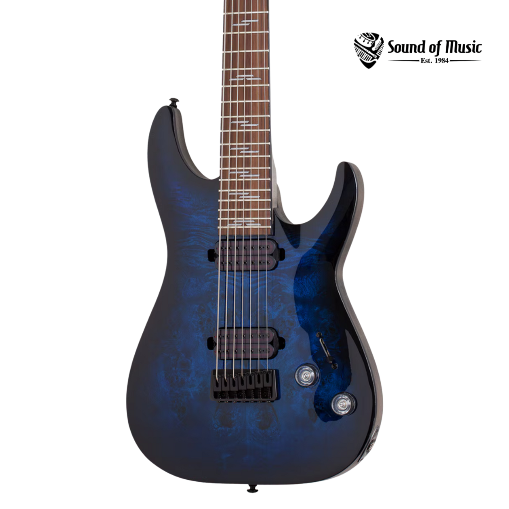 Schecter Omen Elite-7 7-String Electric Guitar - See Thru Blue Burst