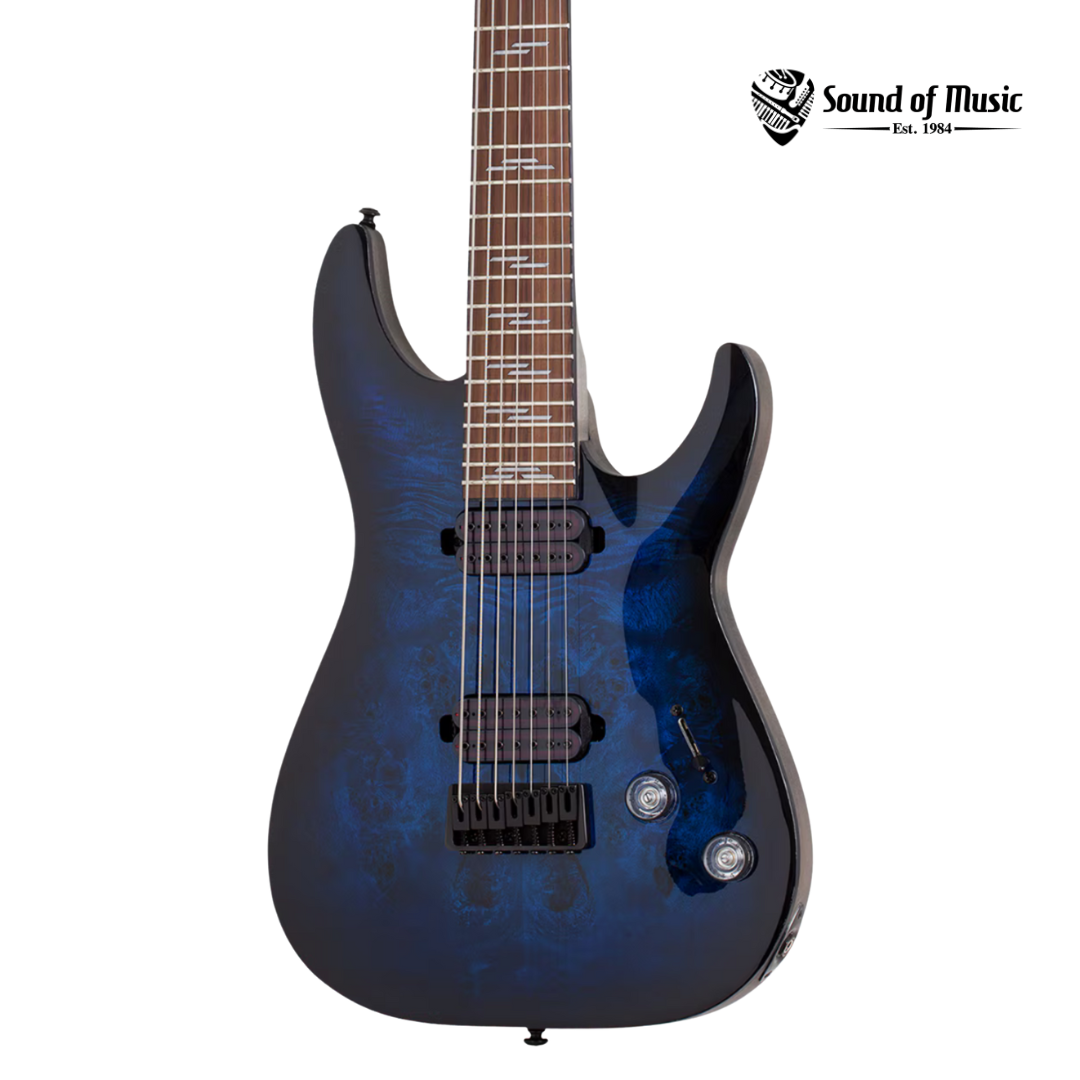 Schecter Omen Elite-7 7-String Electric Guitar - See Thru Blue Burst