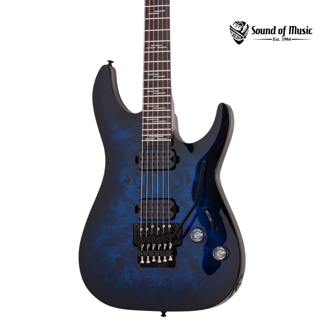 Schecter Omen Elite-6 FR Electric Guitar - See Thru Blue Burst