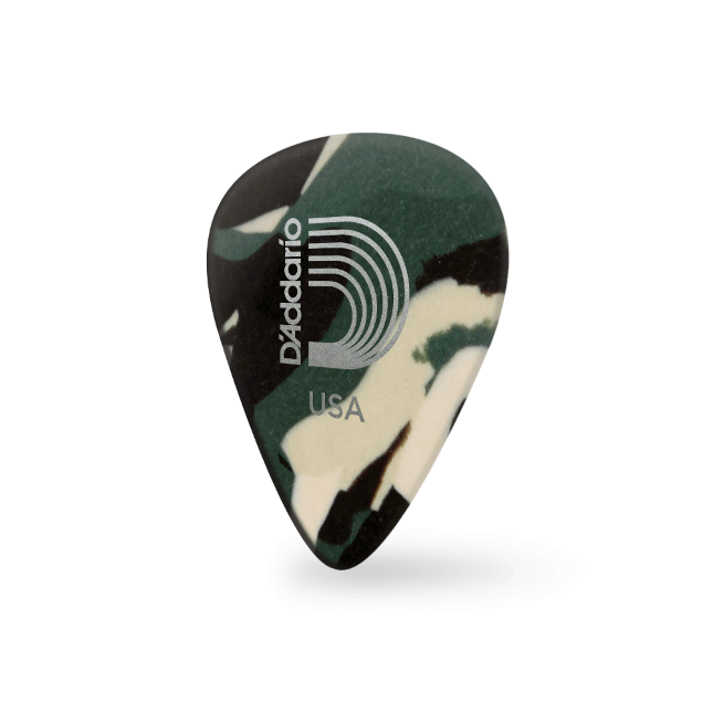 D'Addario Camouflage Celluloid Guitar Picks, 10 pack - Heavy