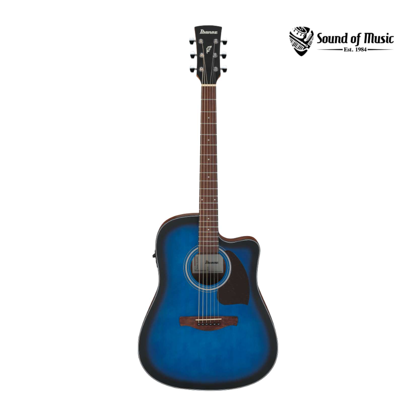 Ibanez PF50CE Acoustic-Electric Guitar - Open-Pore Trans Blue Sunburst