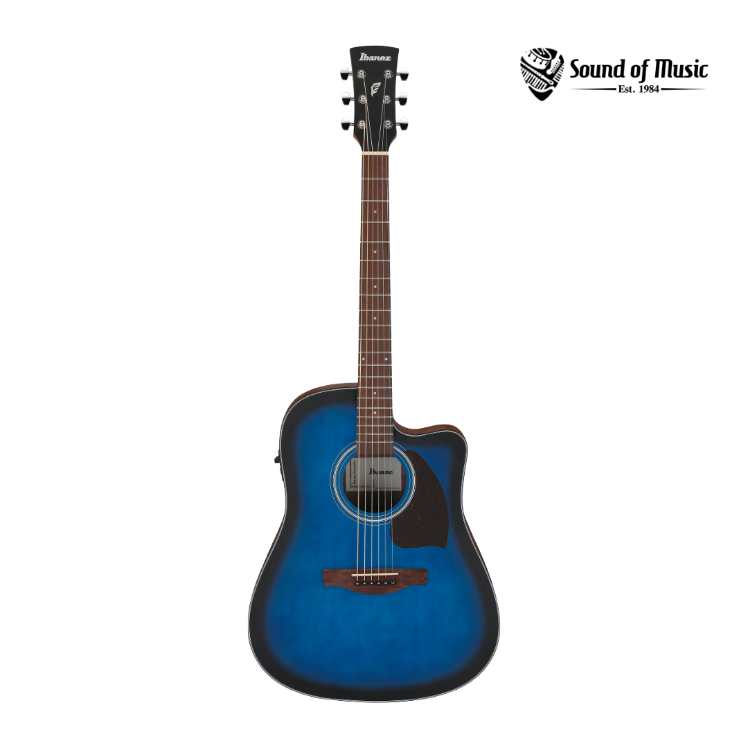 Ibanez PF50CE Acoustic-Electric Guitar - Open-Pore Trans Blue Sunburst