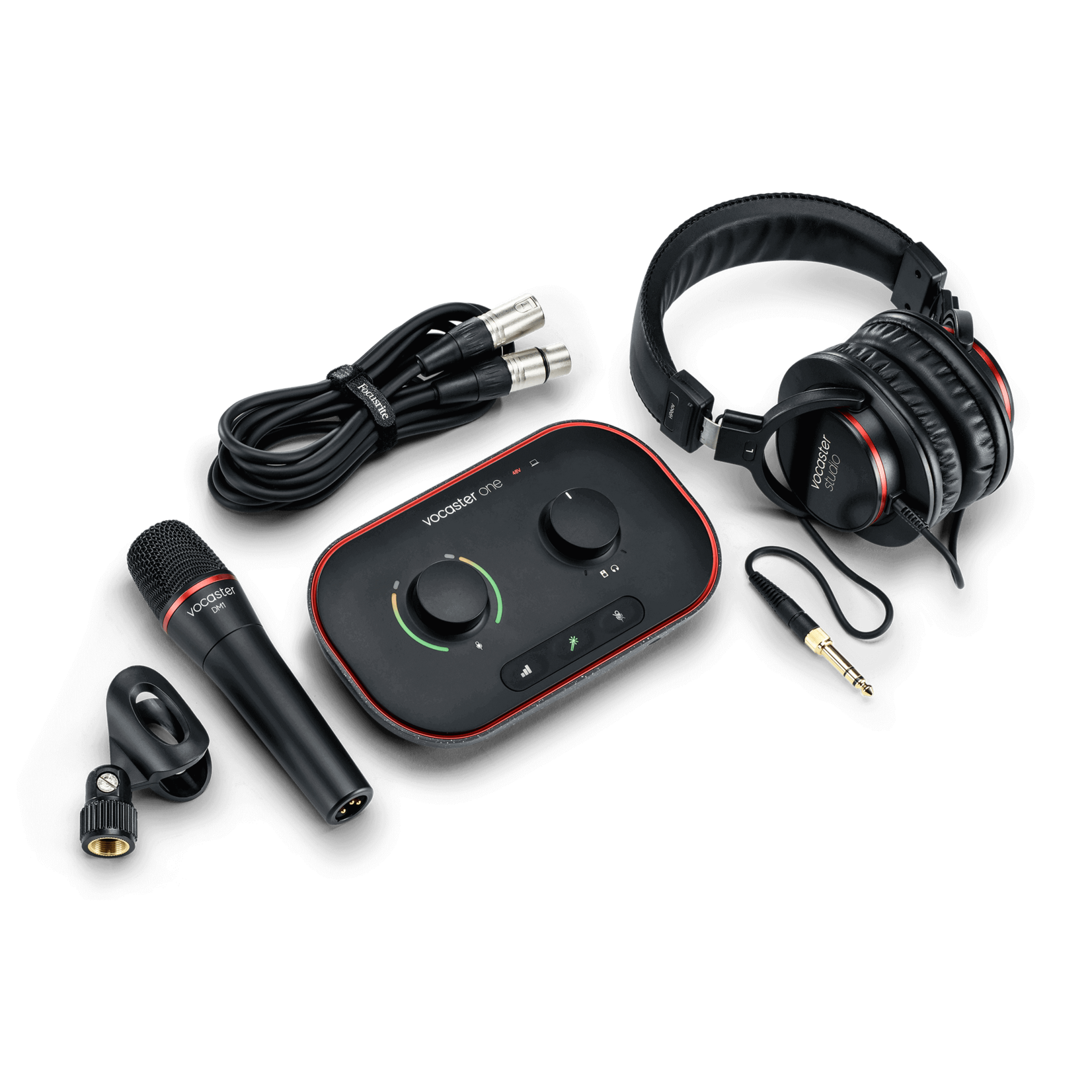 Focusrite Vocaster One Studio USB-C Podcasting Audio Interface Bundle