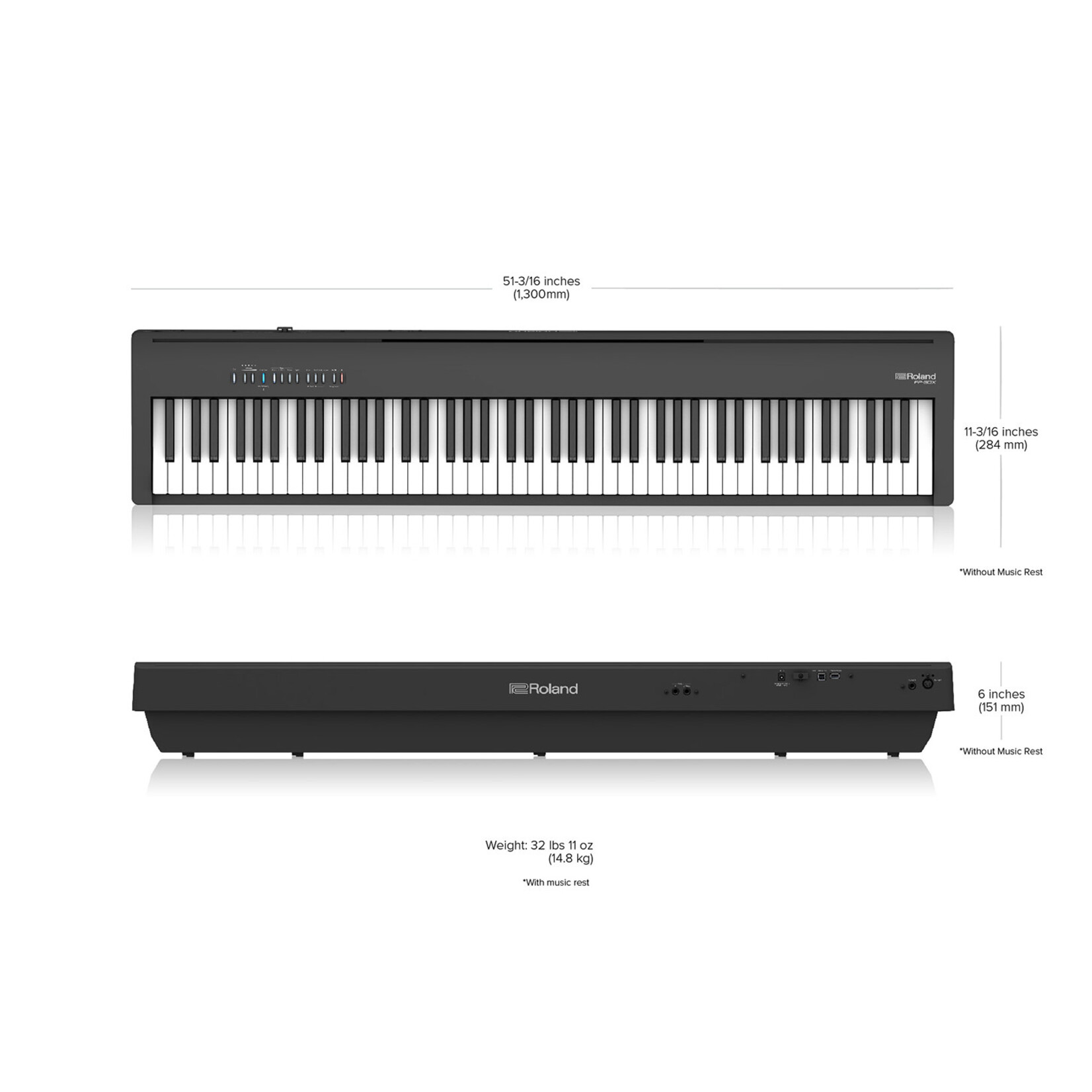 Roland FP-30X 88-Note Digital Piano - Black