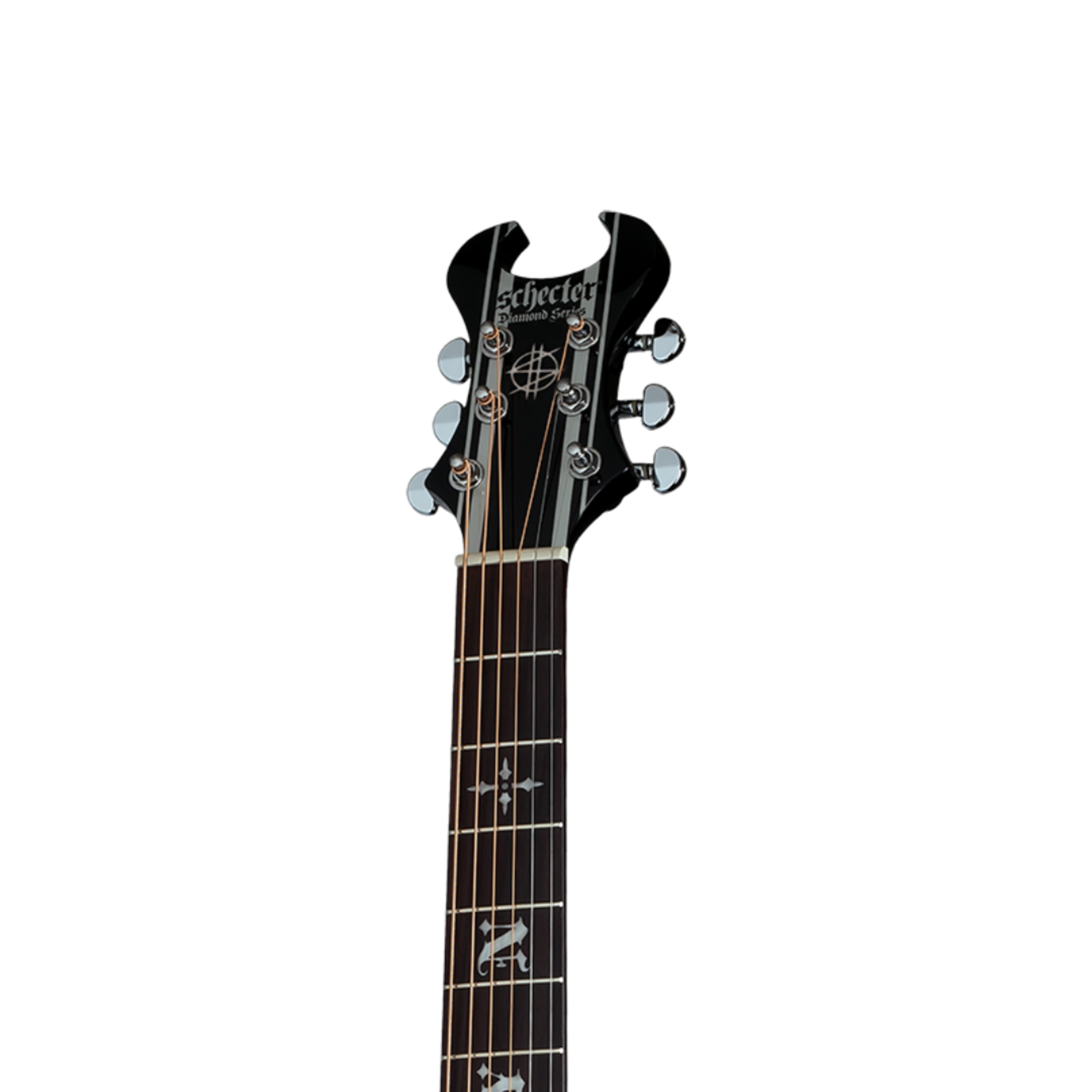 Schecter Synyster Gates 'Syn AC-GA SC' Acoustic-Electric Guitar - Gloss Black with Silver Pinstripes