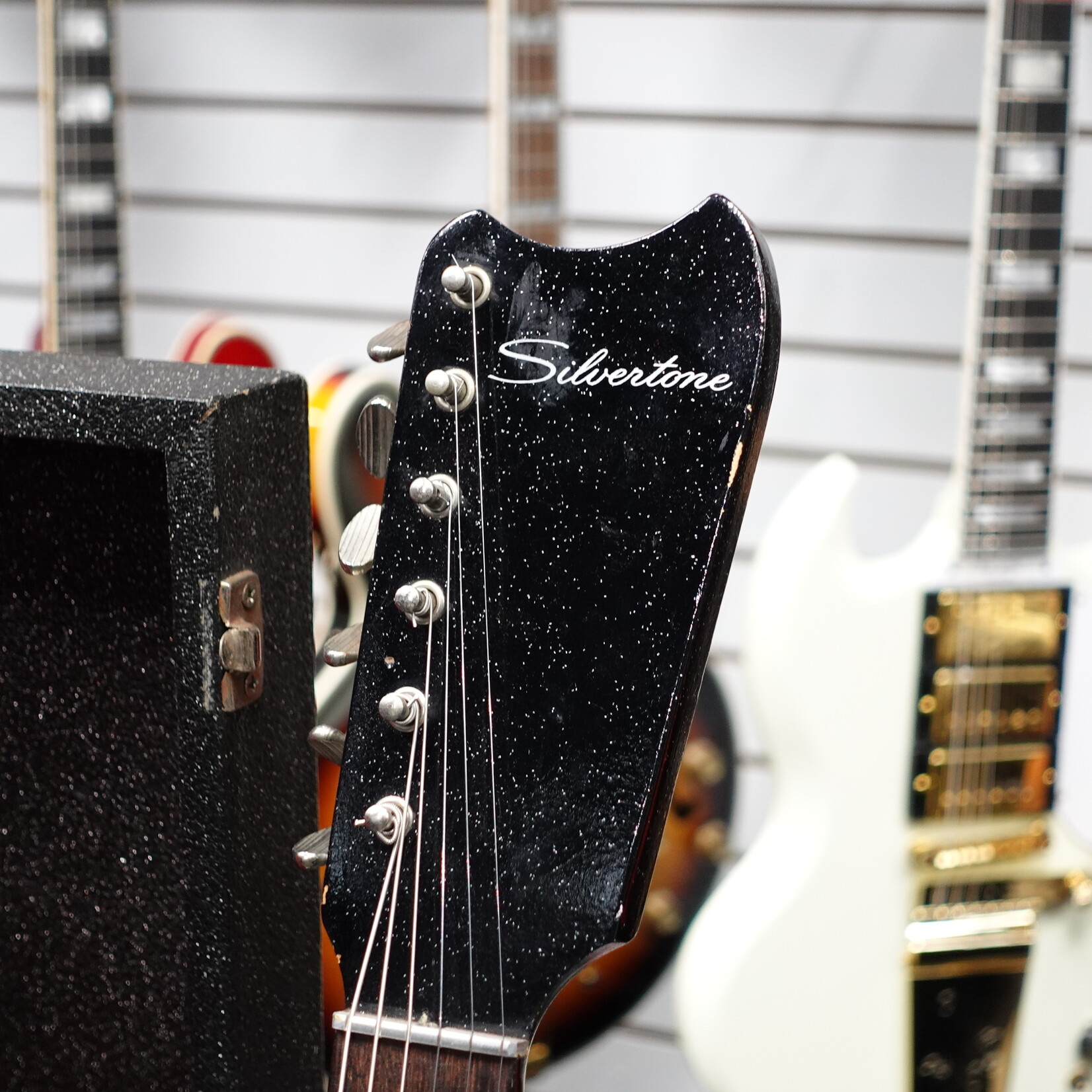 Vintage Silvertone 1448 Guitar and Amp Case - Black Sparkle (Used Circa 1960's)