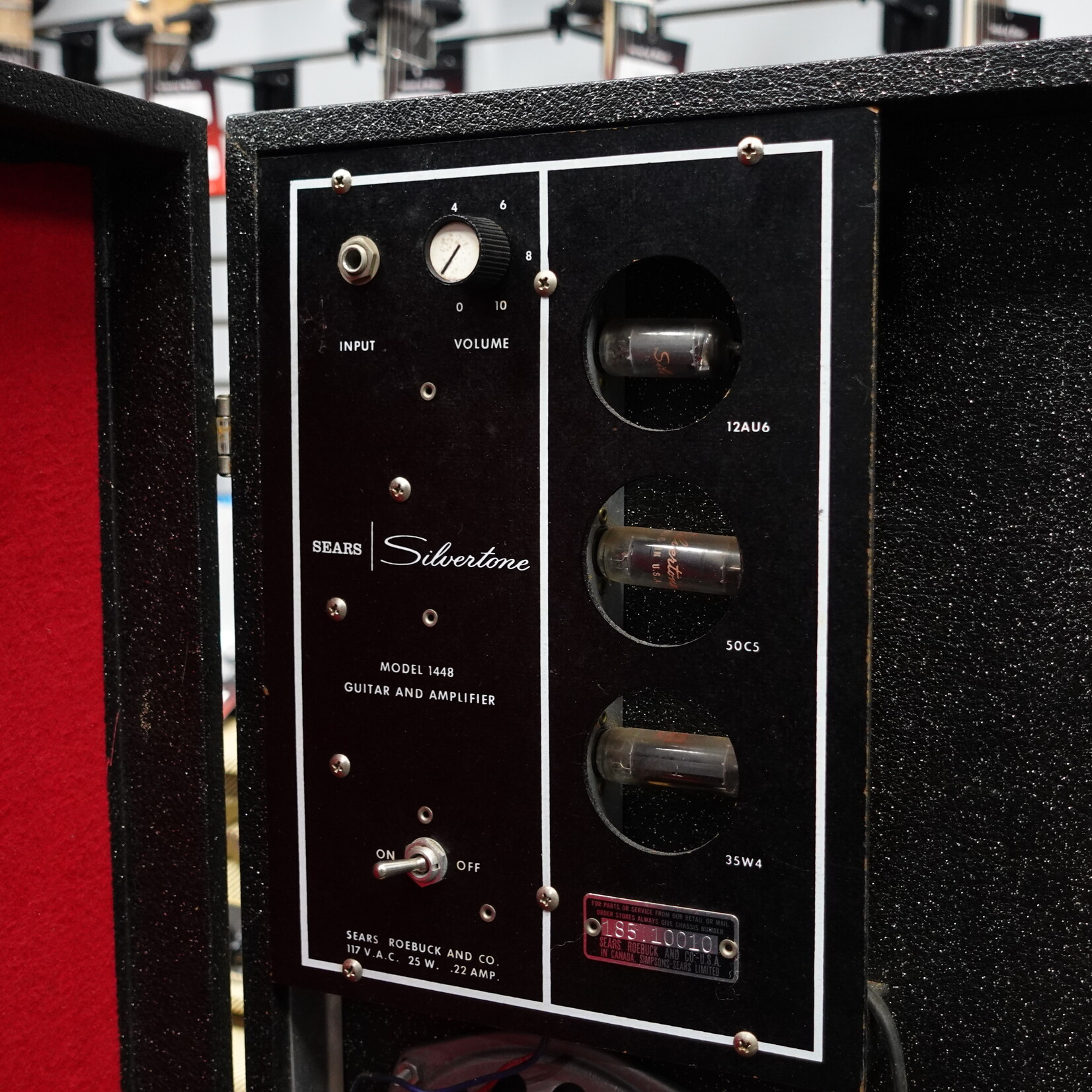 Vintage Silvertone 1448 Guitar and Amp Case - Black Sparkle (Used Circa 1960's)