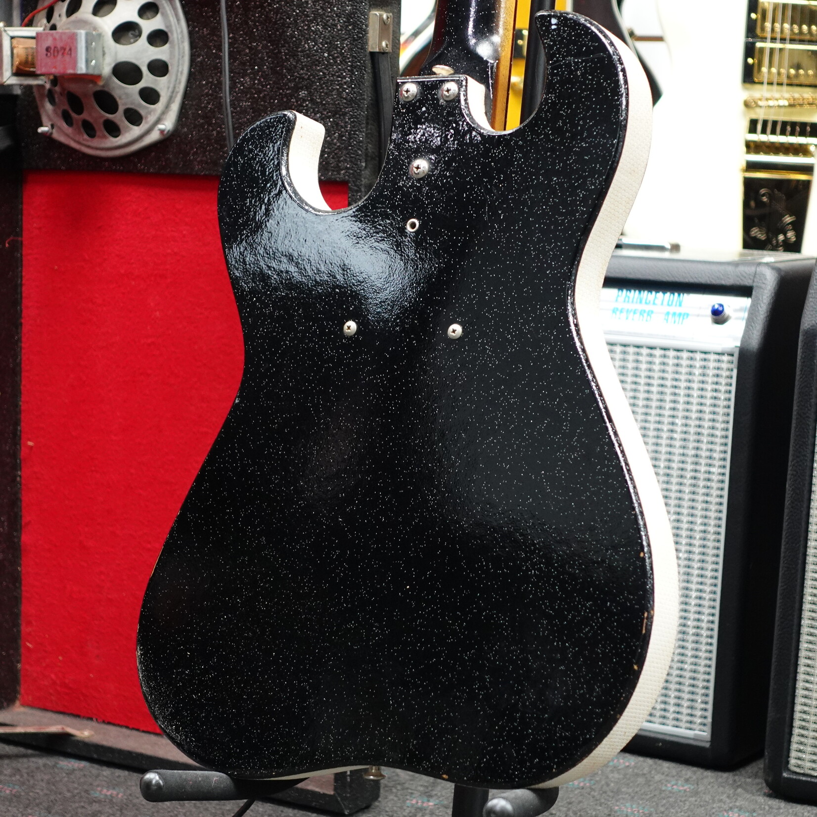 Vintage Silvertone 1448 Guitar and Amp Case - Black Sparkle (Used Circa 1960's)