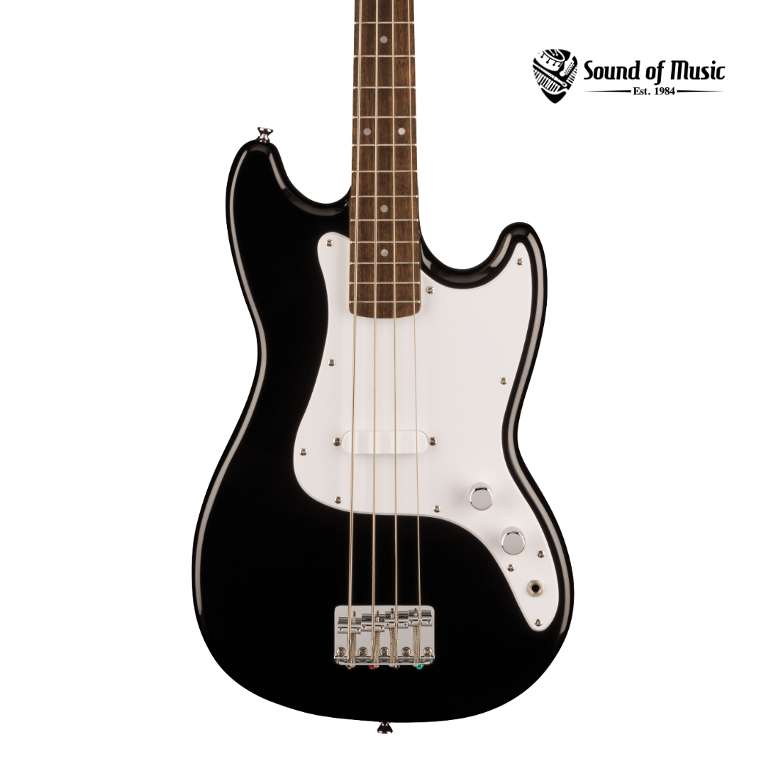 Squier Sonic Bronco Bass, Laurel Fingerboard, White Pickguard - Black