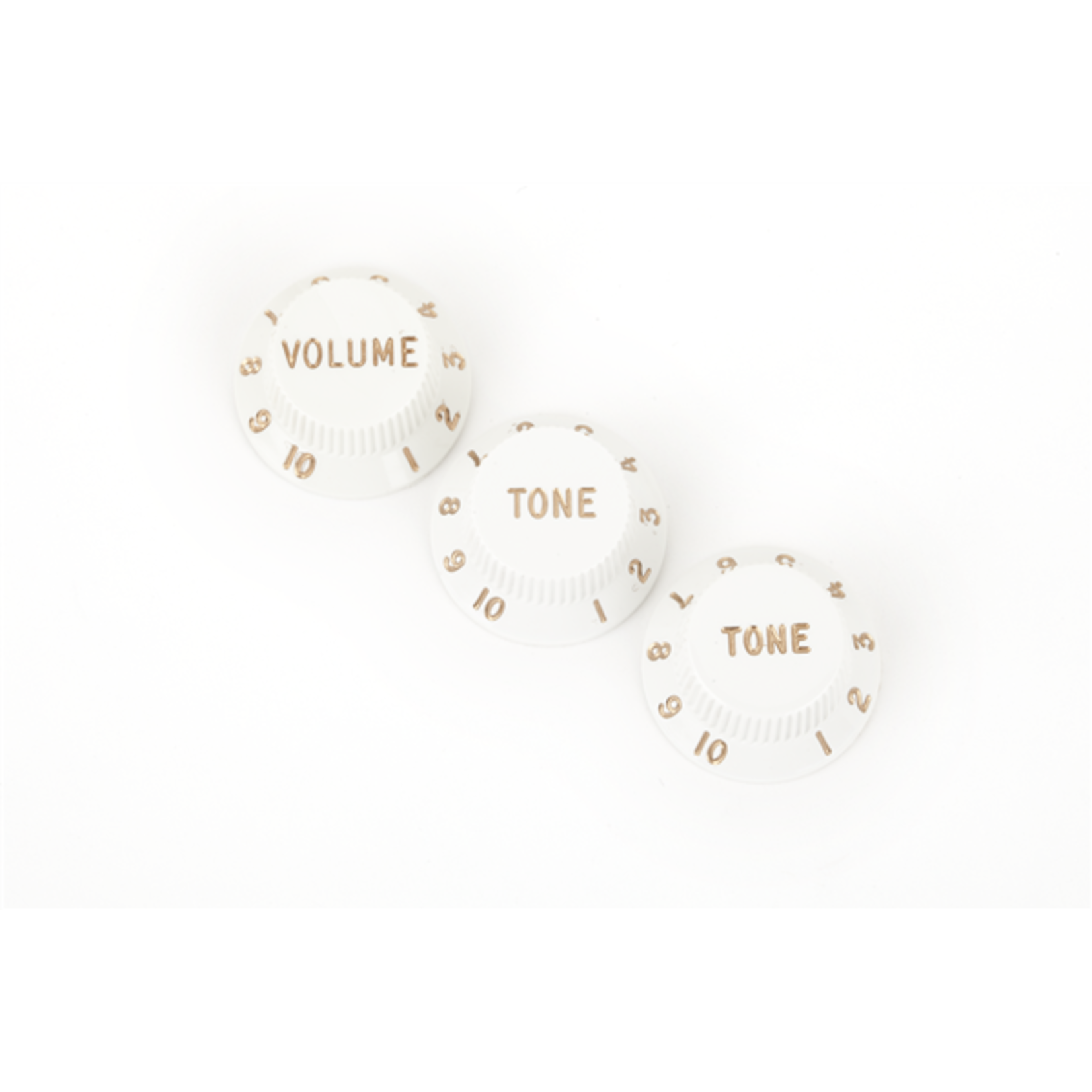 Fender Stratocaster Knobs - White (Volume, Tone, Tone) (3)