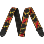 FENDER Fender Monogrammed Strap, Black/Yellow/Red, 2"