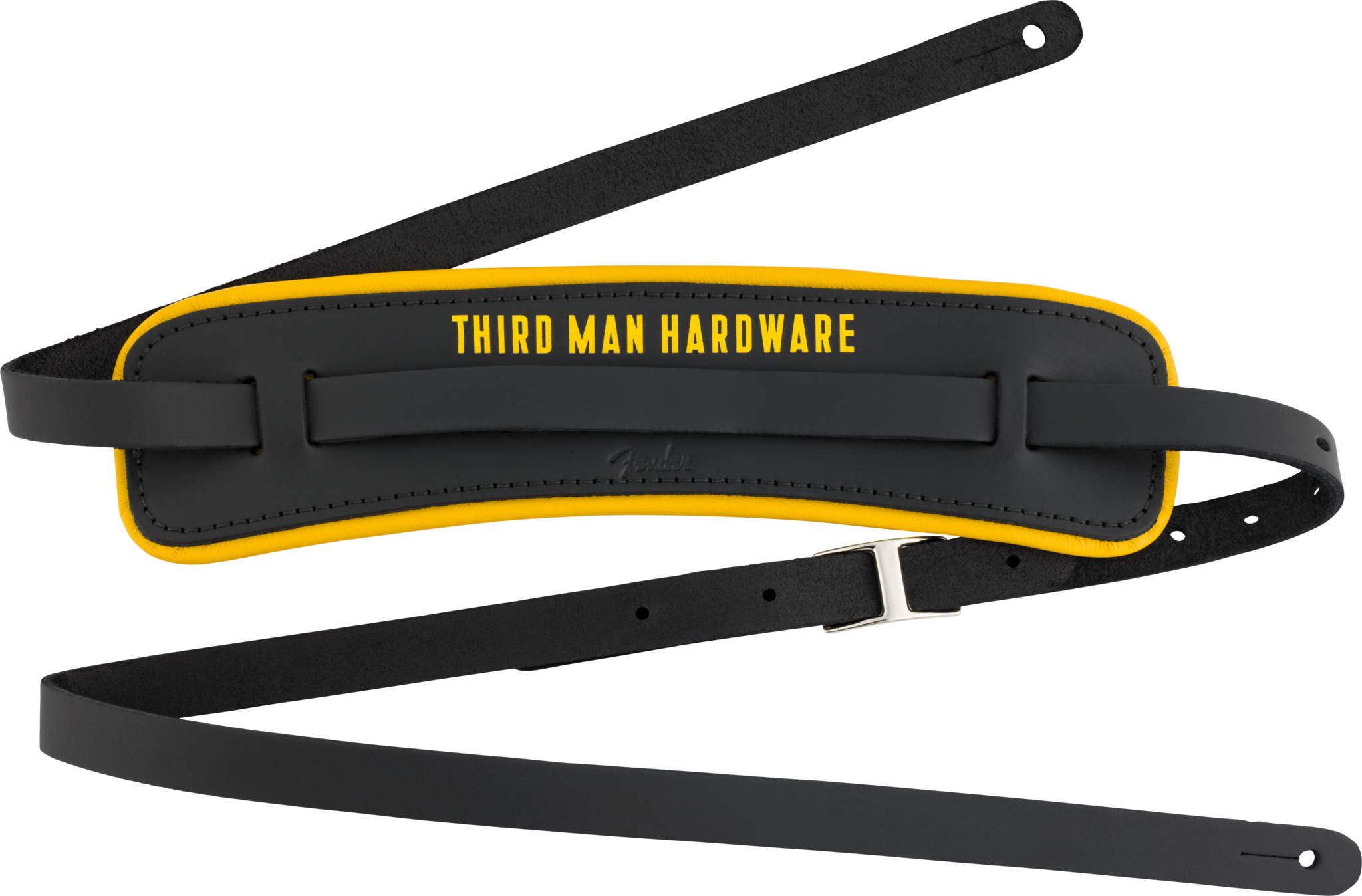 Fender x Third Man Hardware Leather Strap - Black/Yellow