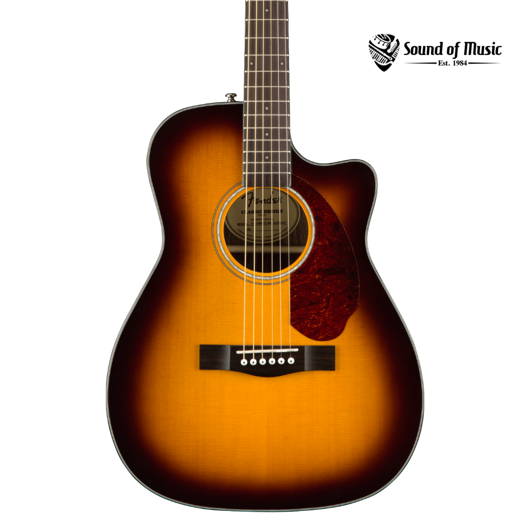 Fender CC-140SCE Concert Acoustic-Electric Guitar W/Case - Sunburst