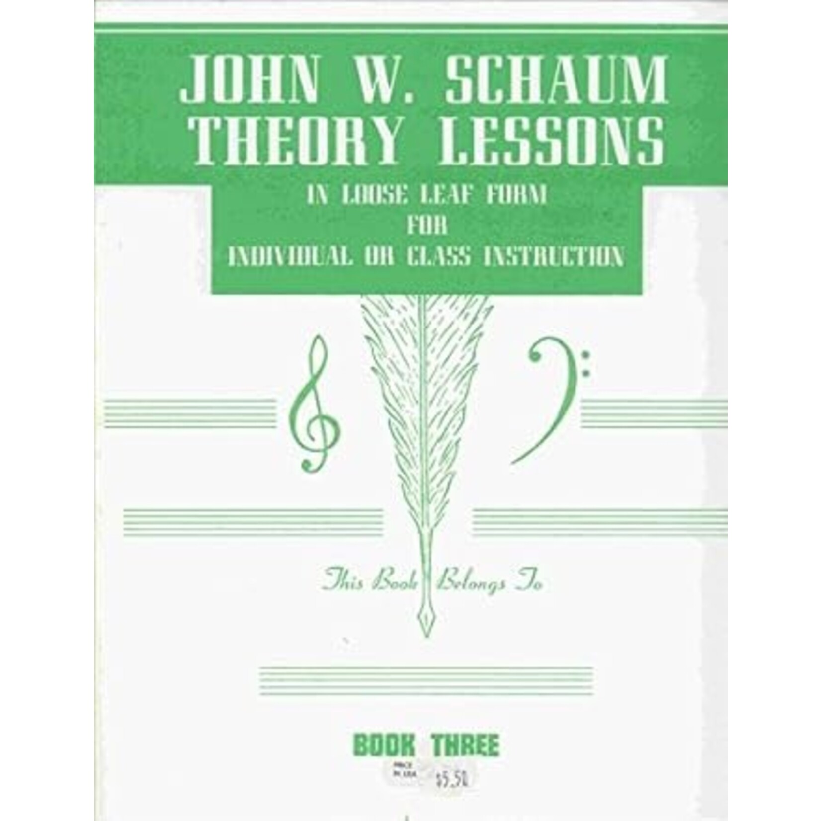 J.W. Schaum Theory Lessons In Loose Leaf Form For Individual Or Class Instruction