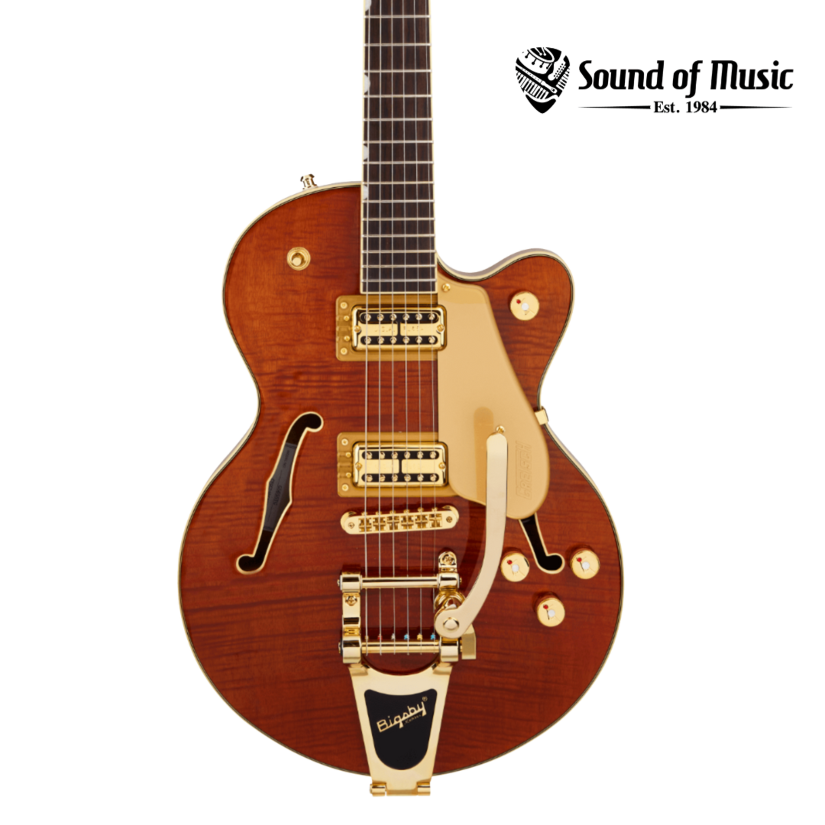Gretsch Electromatic LTD Flame Okoume Broadkaster Jr. Single -Cut W/Bigsby - Roundup Orange