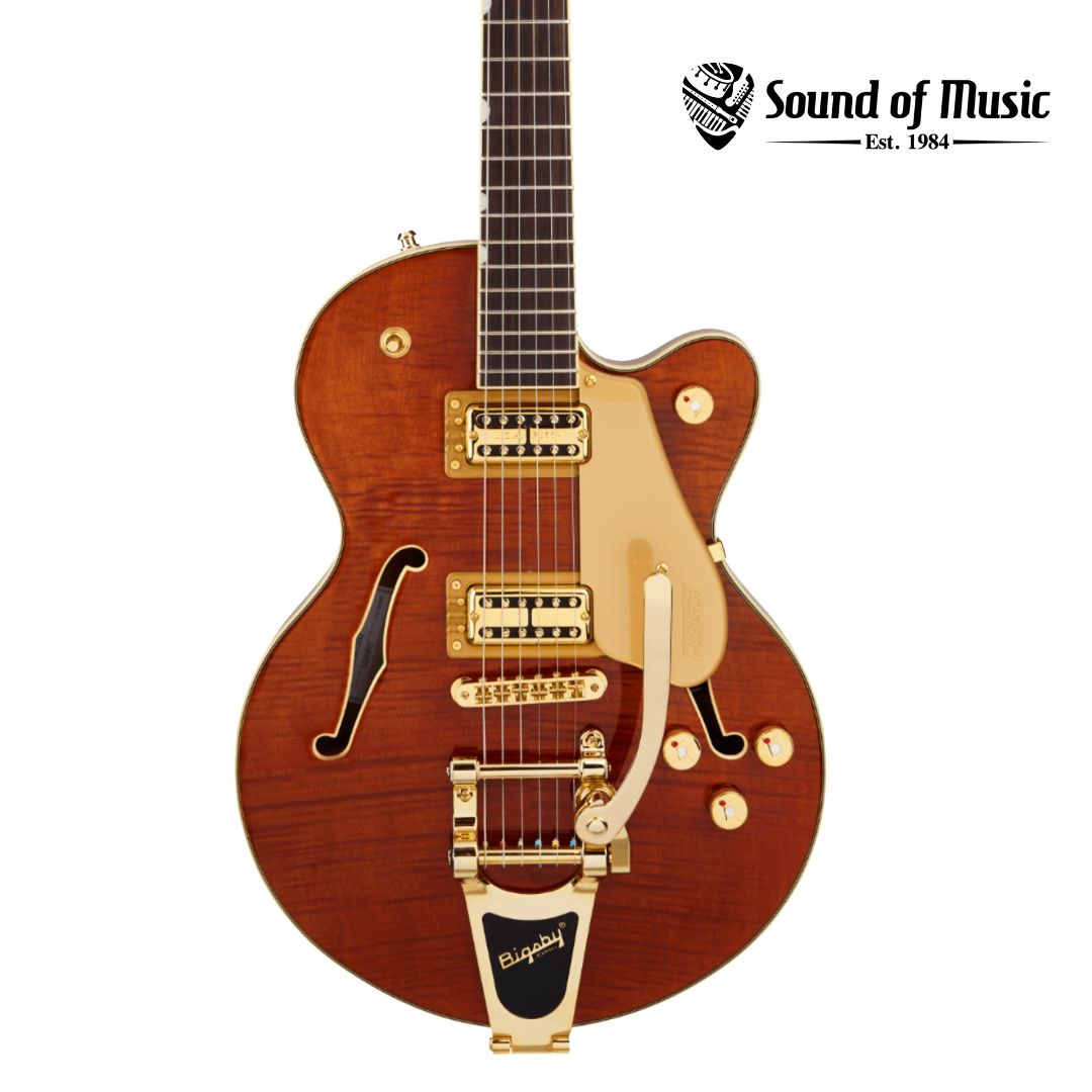 Gretsch Electromatic LTD Flame Okoume Broadkaster Jr. Single -Cut W/Bigsby - Roundup Orange