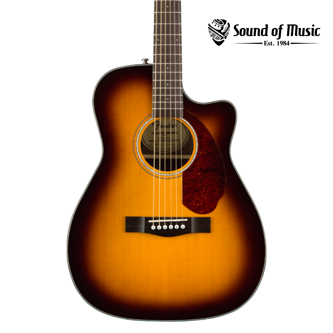 Fender CC-140SCE Concert Acoustic-Electric Guitar W/Case - Sunburst