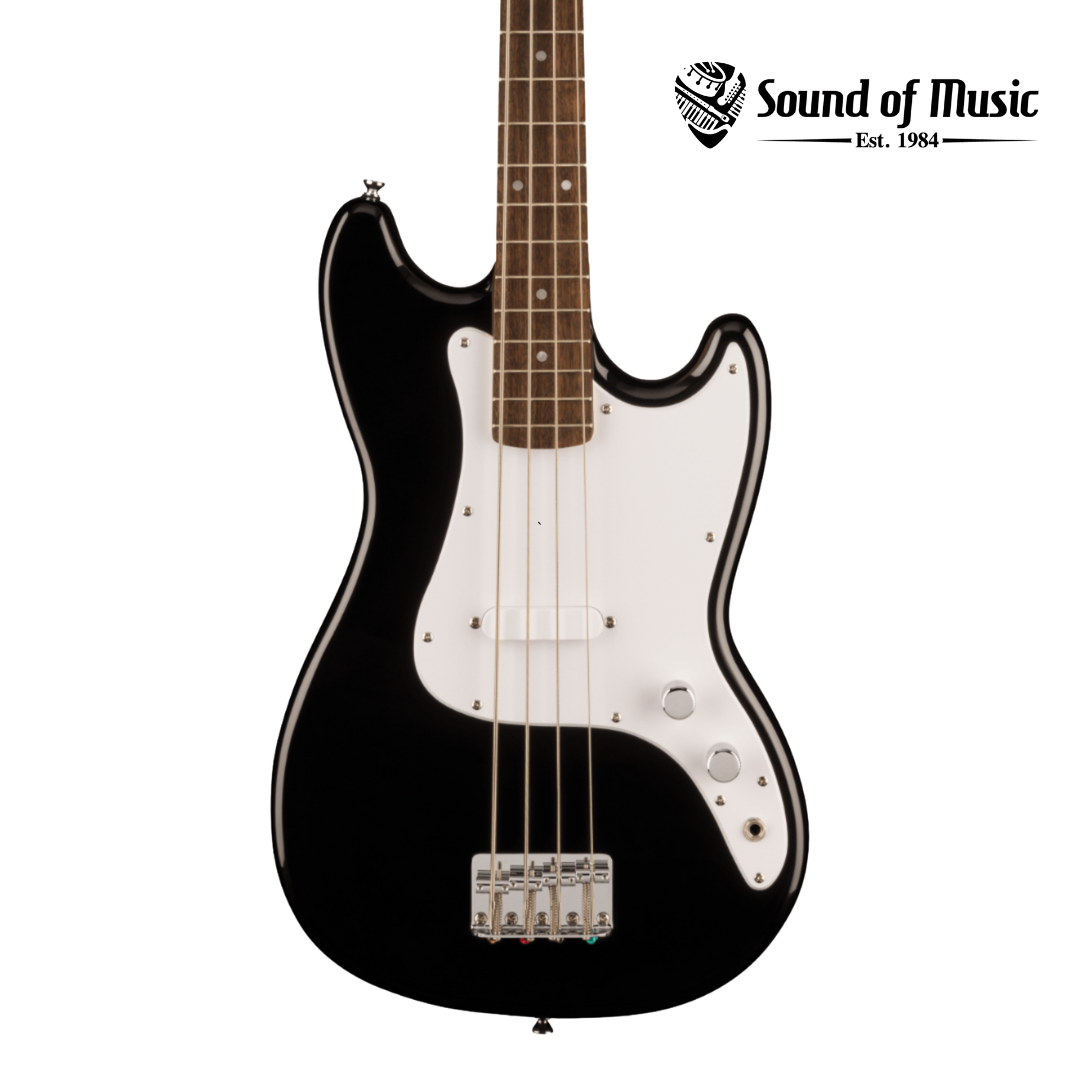 Squier Sonic Bronco Bass, Laurel Fingerboard, White Pickguard - Black