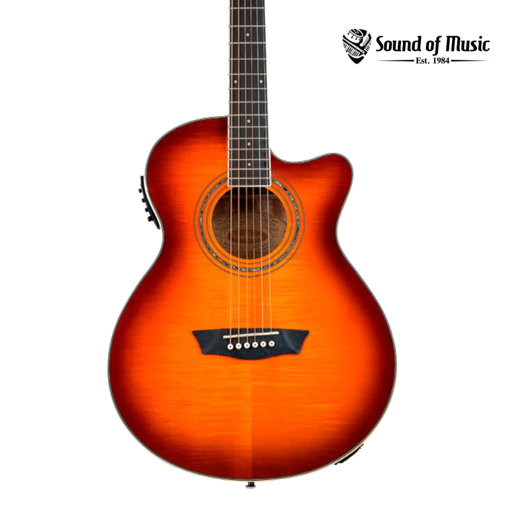 Washburn Festival EA15 Mini Jumbo Acoustic-Electric Guitar - Ice Tea Burst
