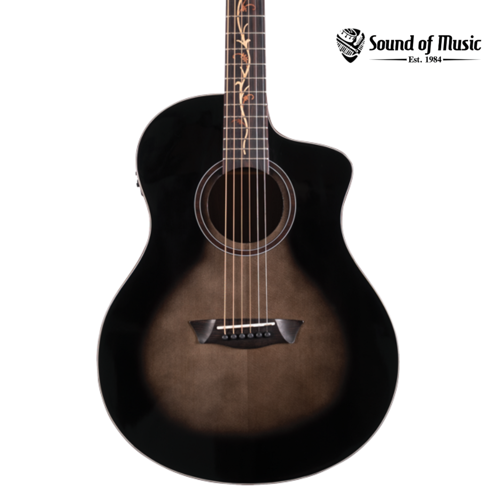 Washburn Bella Tono Vite S9V Acoustic-Electric Guitar - Gloss Charcoal Burst