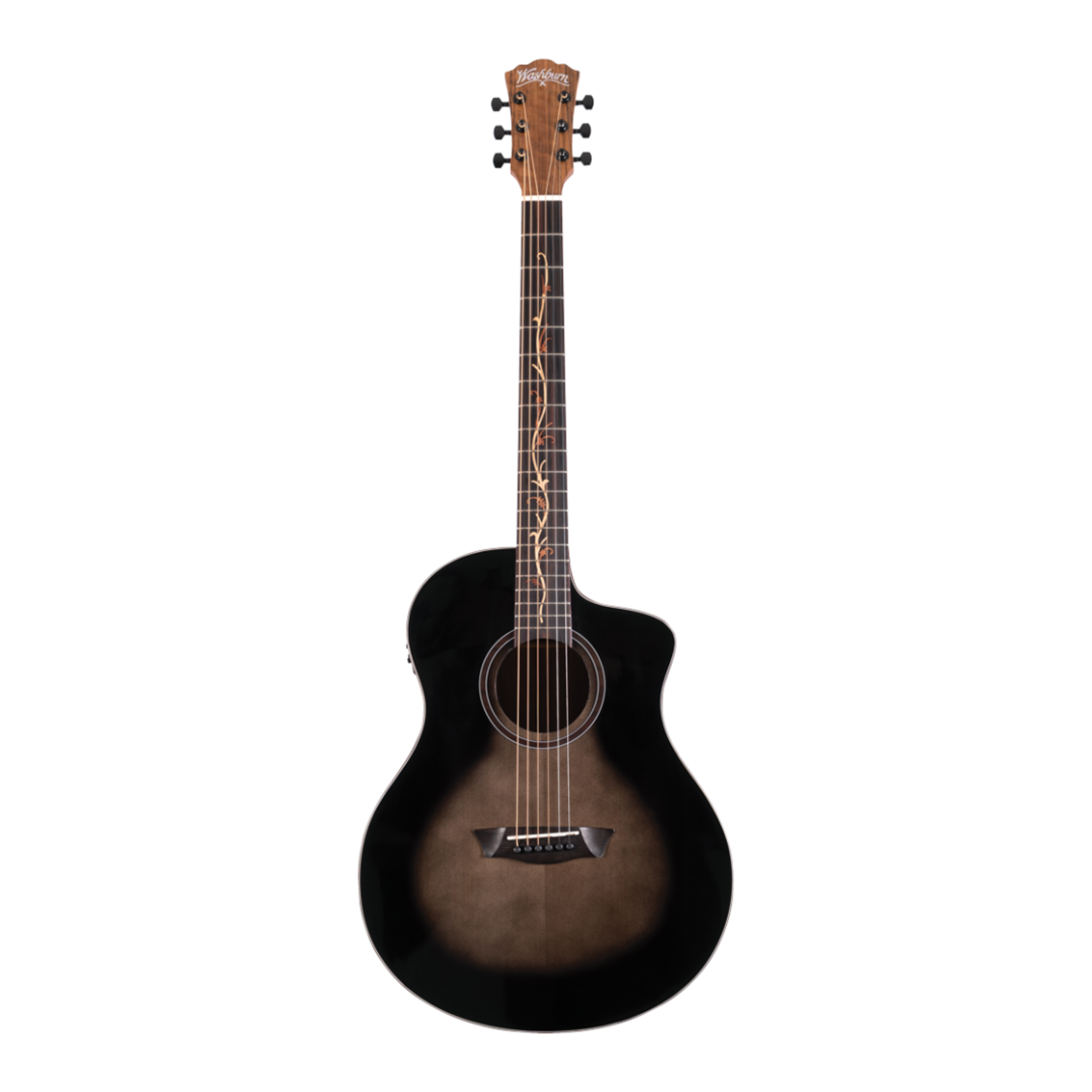 Washburn Bella Tono Vite S9V Acoustic-Electric Guitar - Gloss Charcoal Burst