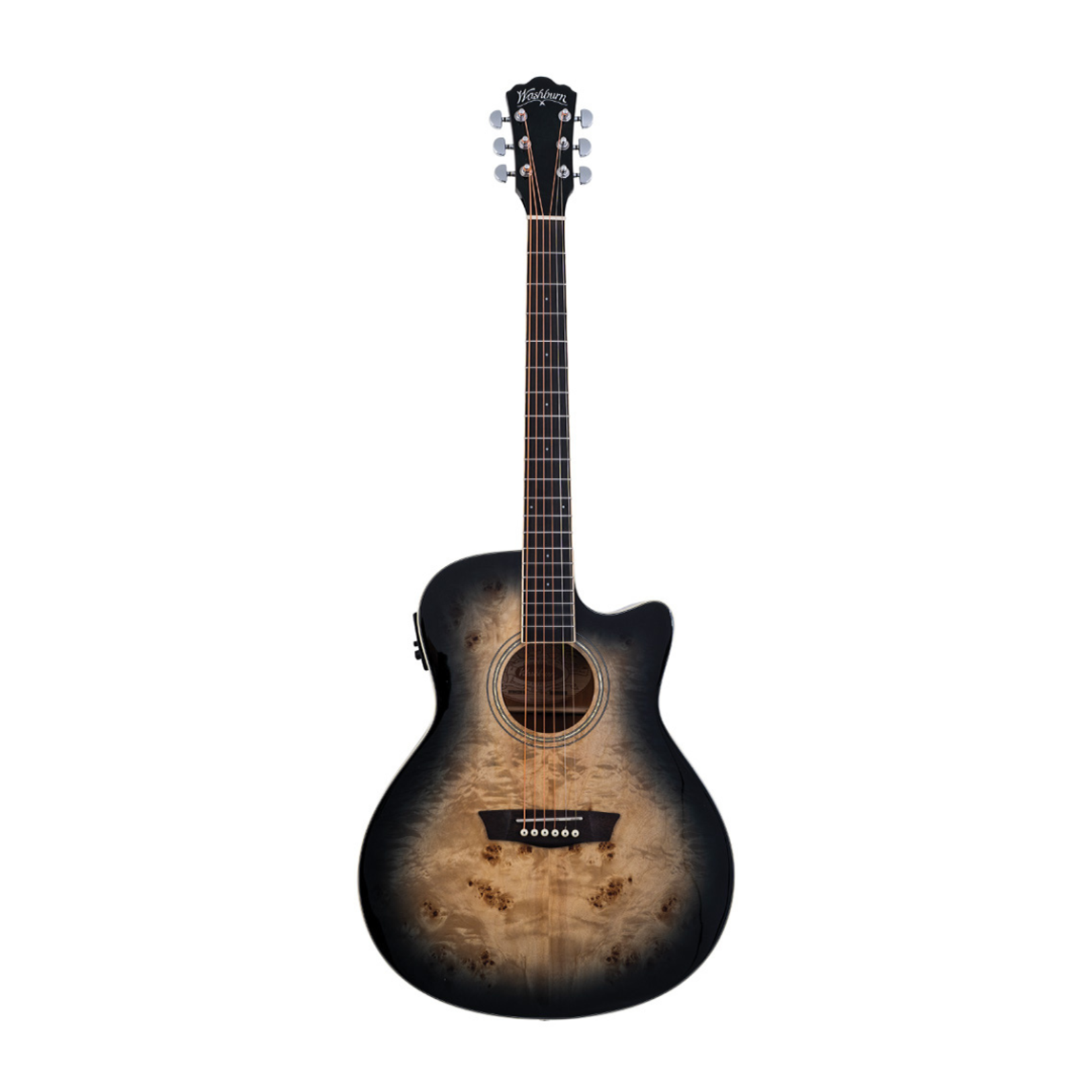 Washburn Deep Forest Burl ACE Acoustic Guitar - Black Fade