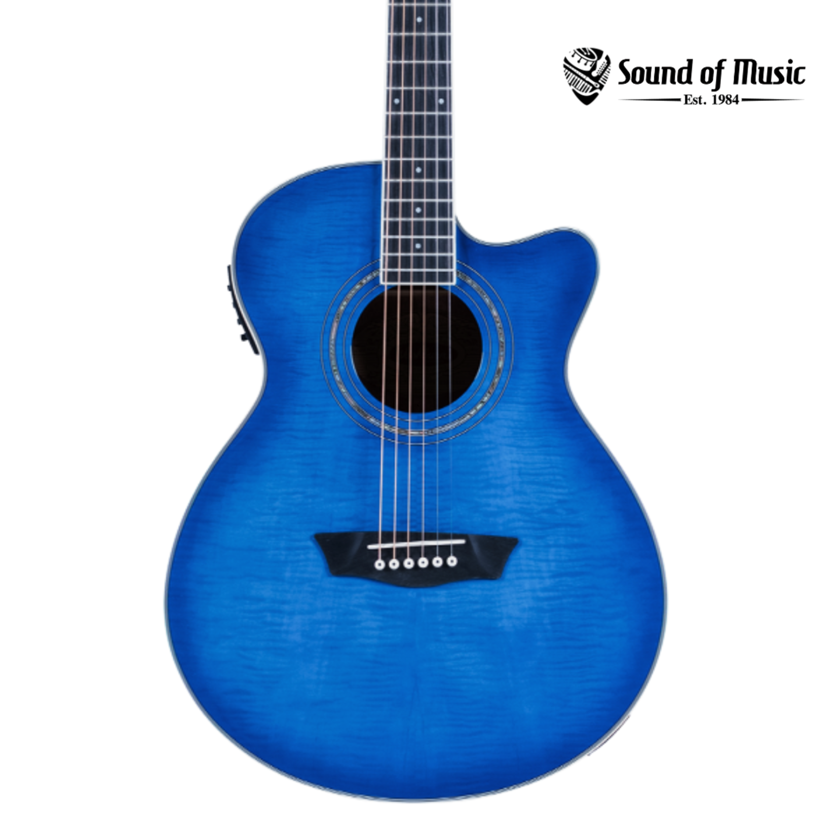 Washburn Festival EA15 Acoustic-Electric Guitar - Transparent Blue