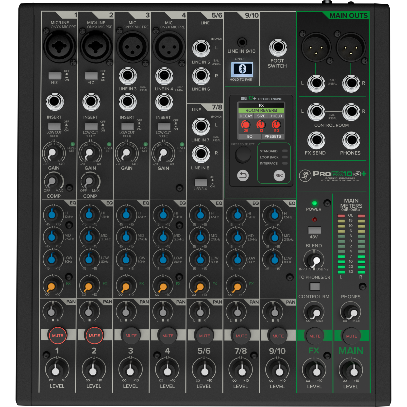 Mackie ProFX10v3+10-Channel Analog Mixer W/FX, USB & Bluetooth