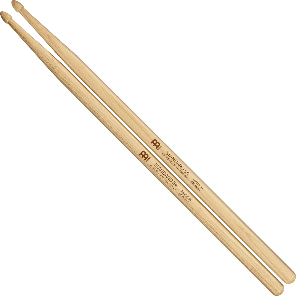 Meinl Standard 5A Drumstick, Hickory, Medium, Acorn tip, Pair