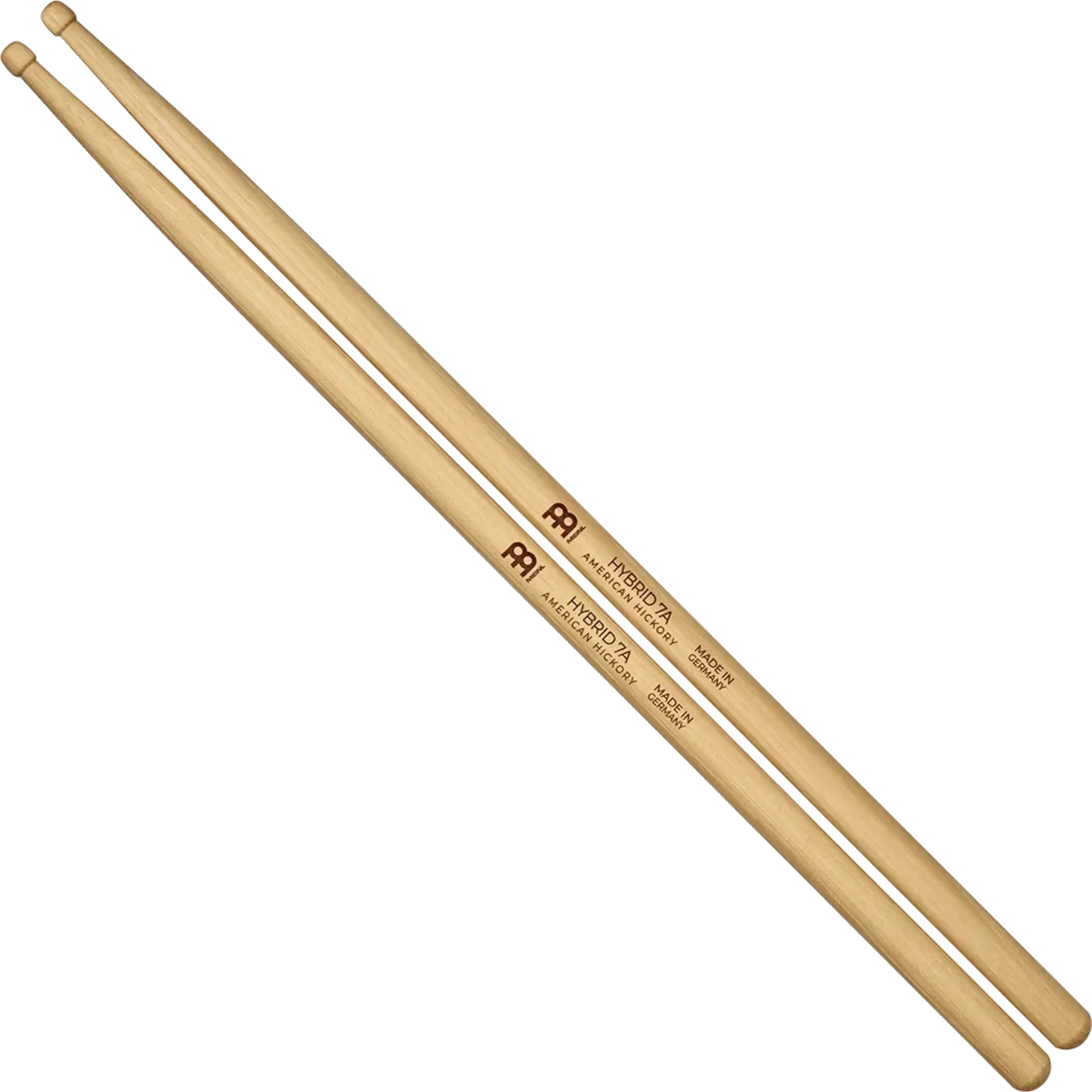 Meinl Hybrid 7A Drumstick, Hickory, Heavy, Hybrid tip, Pair