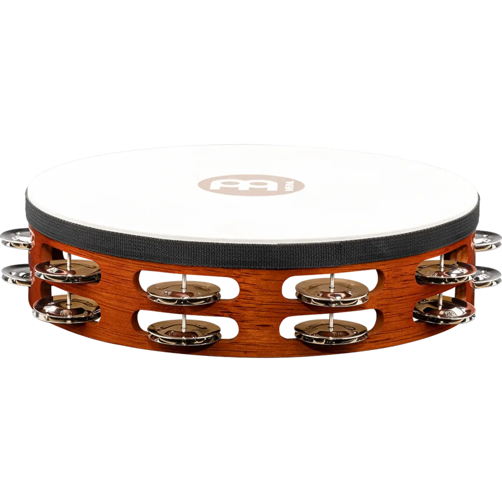 Meinl Percussion 10" Traditional Goatskin Wood Tambourine, Dual row - Antique Brown