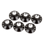 FENDER Fender Pure Vintage Black/Silver Skirted Amplifier Knobs, (6)