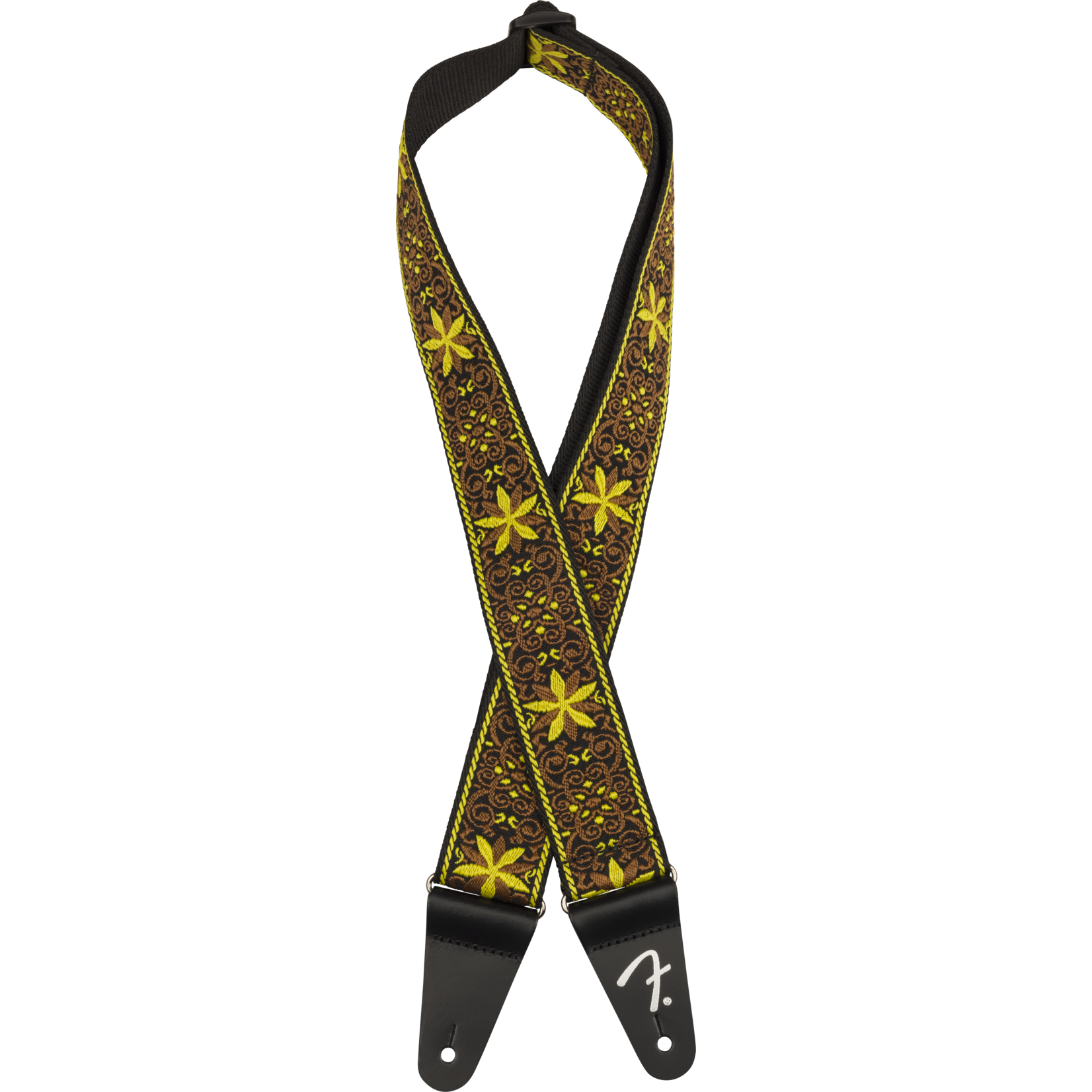 Fender Pasadena Woven Strap, Yellow Wallflower, 2"