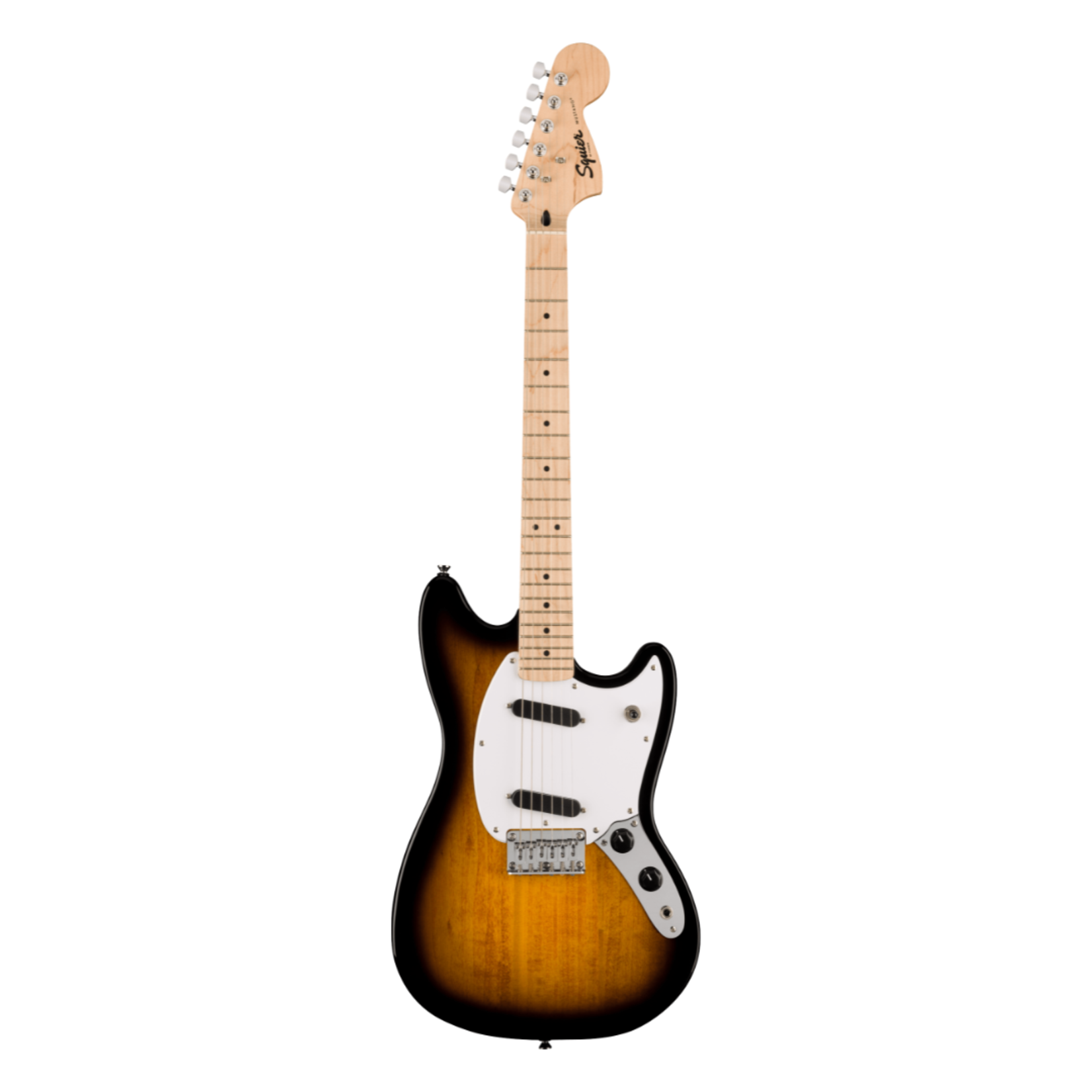 Squier Sonic Mustang, Maple Fingerboard, White Pickguard - 2-Color Sunburst