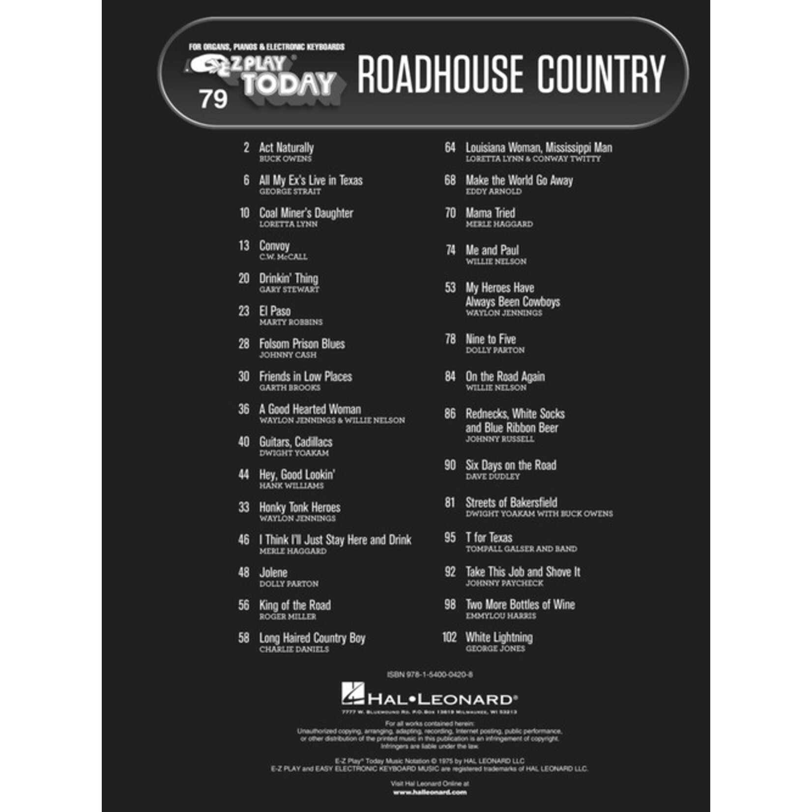 Roadhouse Country E-Z Play Today Volume 79