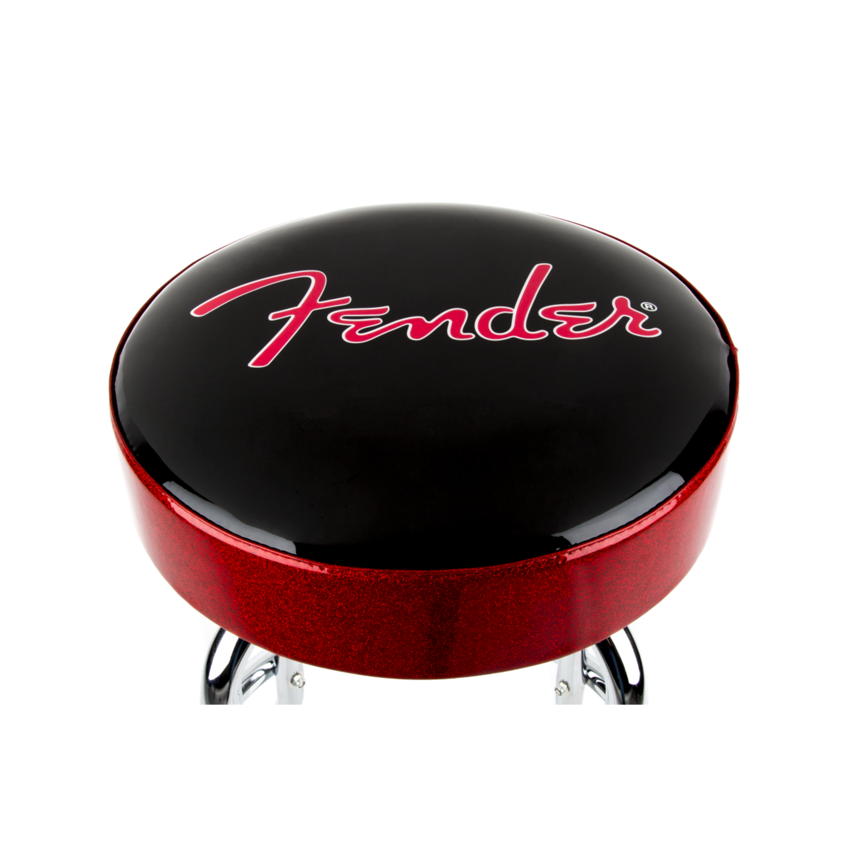 Fender Red Sparkle Logo Barstool, Black/Red Sparkle, 24"