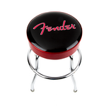 FENDER Fender Red Sparkle Logo Barstool, Black/Red Sparkle, 24"