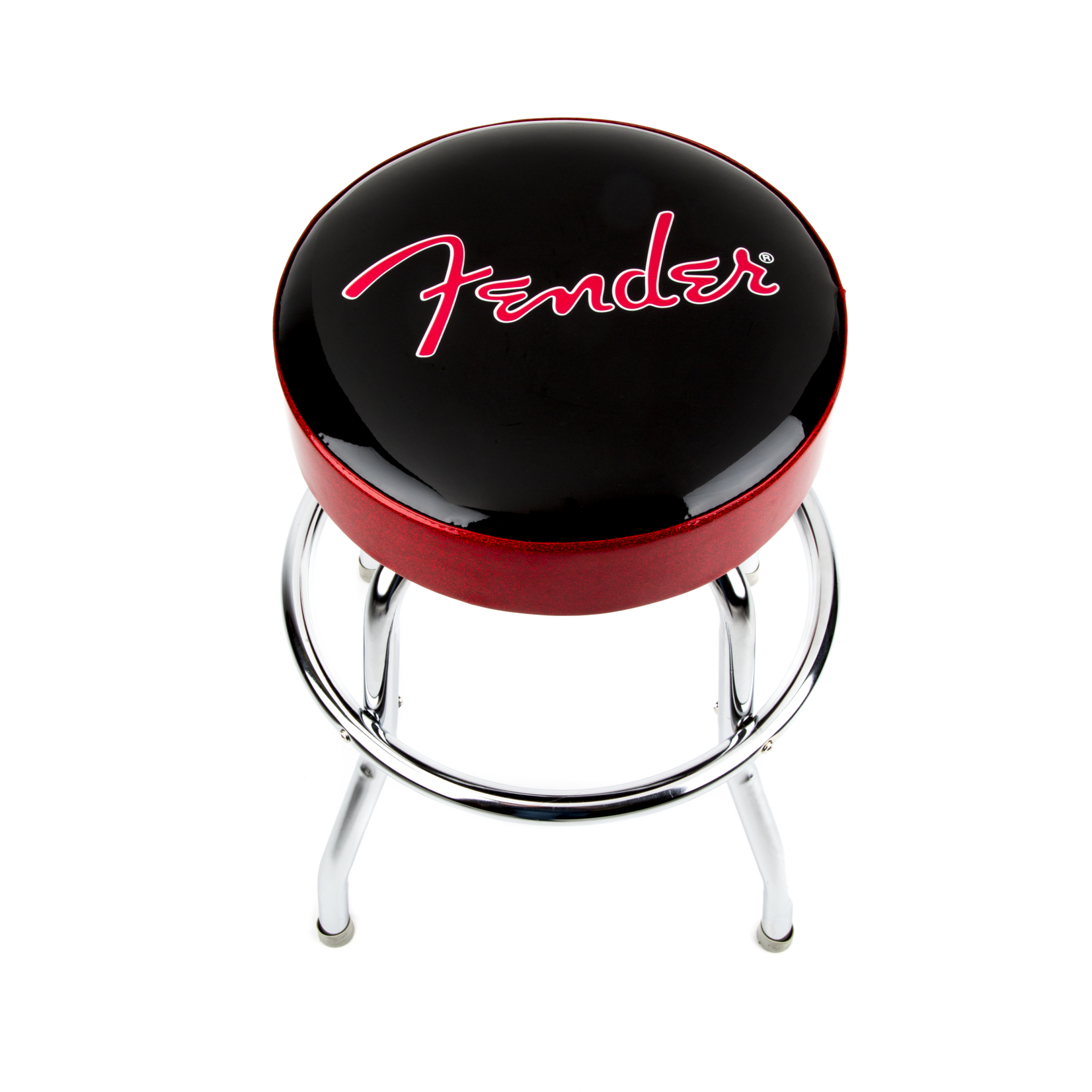 Fender Red Sparkle Logo Barstool, Black/Red Sparkle, 24"