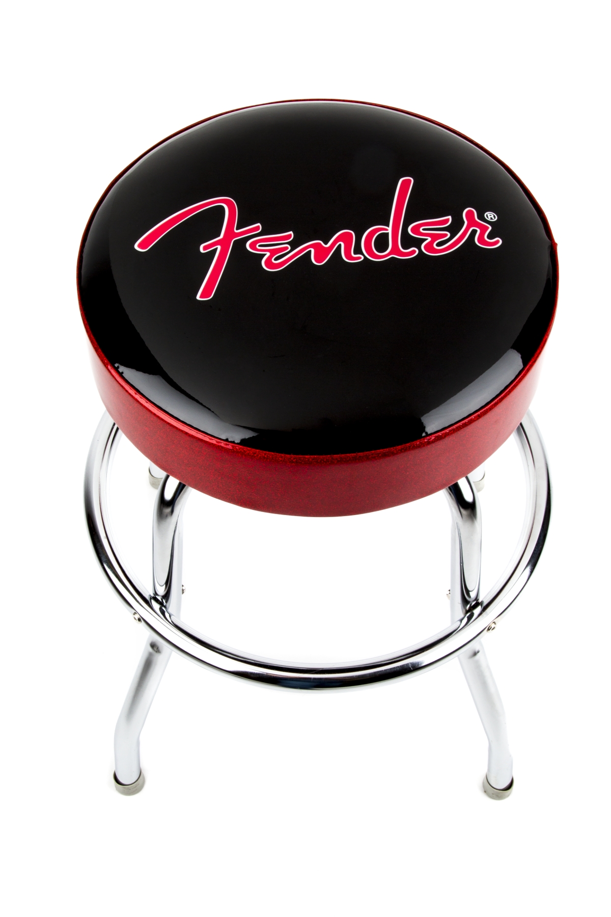 Fender Red Sparkle Logo Barstool, Black/Red Sparkle, 24"
