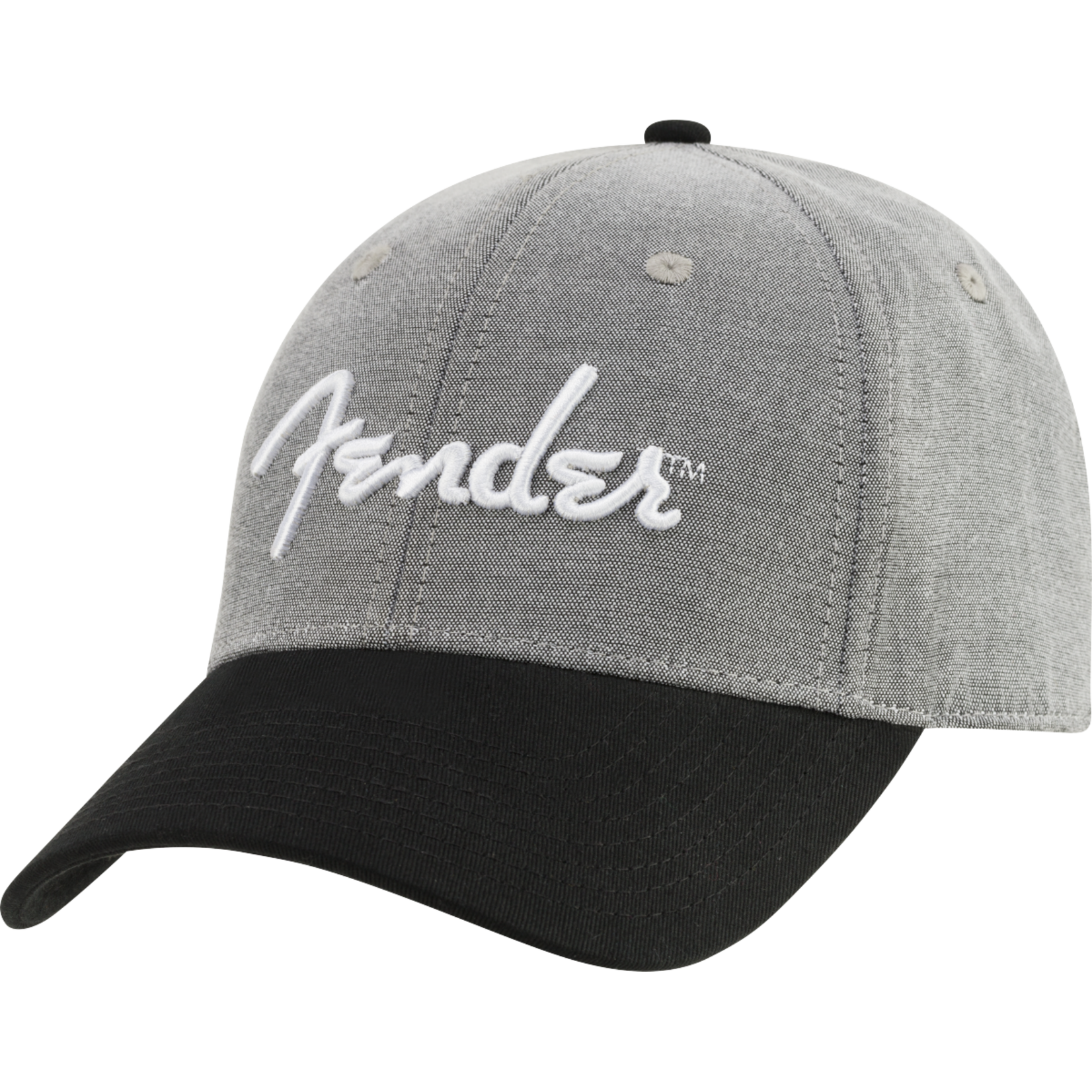 Fender Hipster Dad Hat, Gray and Black, One Size Fits Most