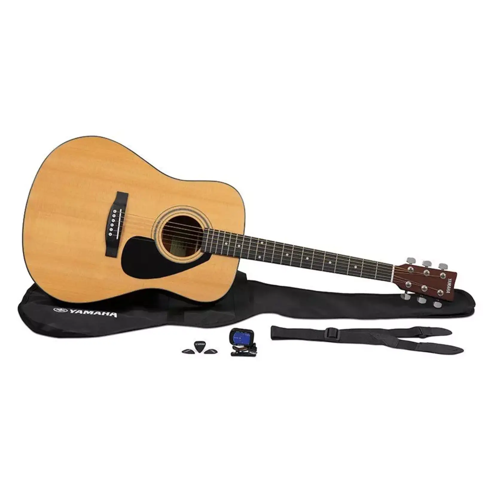 Yamaha GigMaker Deluxe Acoustic Pack W/Gig Bag, Tuner, Strap, and Picks - Natural