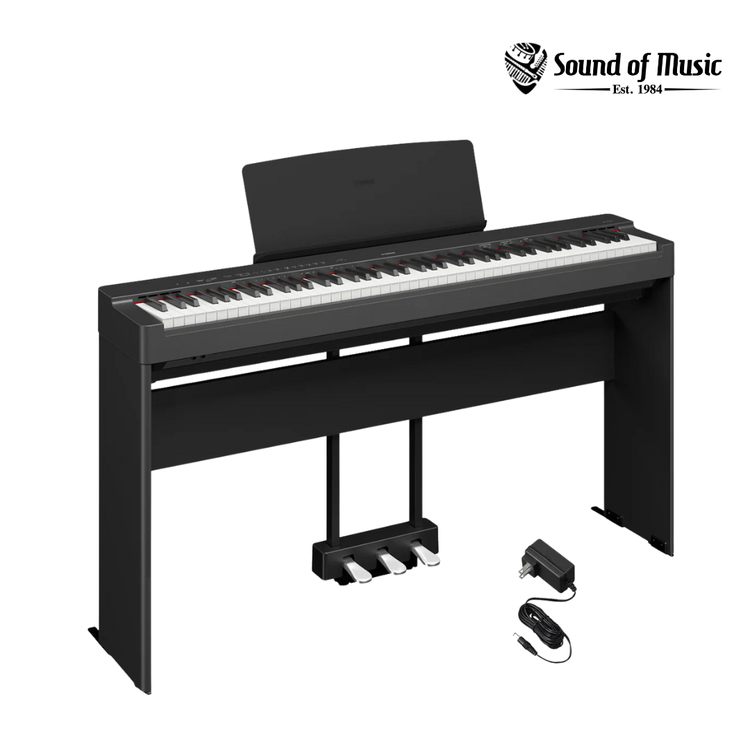 Yamaha P-225B 88-Key Digital Piano Home Bundle W/Pedal, Bench And Stand - Black