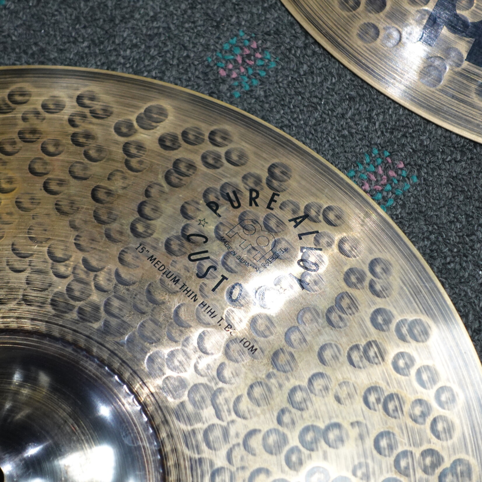 Meinl Pure Alloy Custom Medium Thin Hi-Hat Pair - 15" (Used)