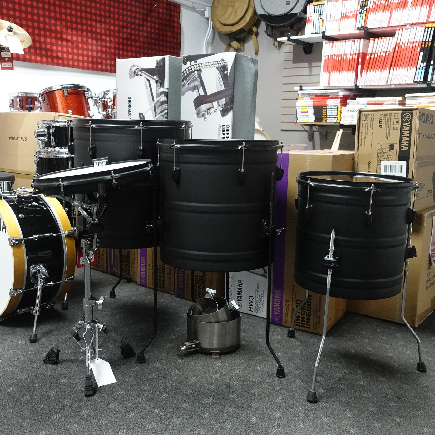 Latin Percussion Street Cans 4-Piece Set - Black (Used)