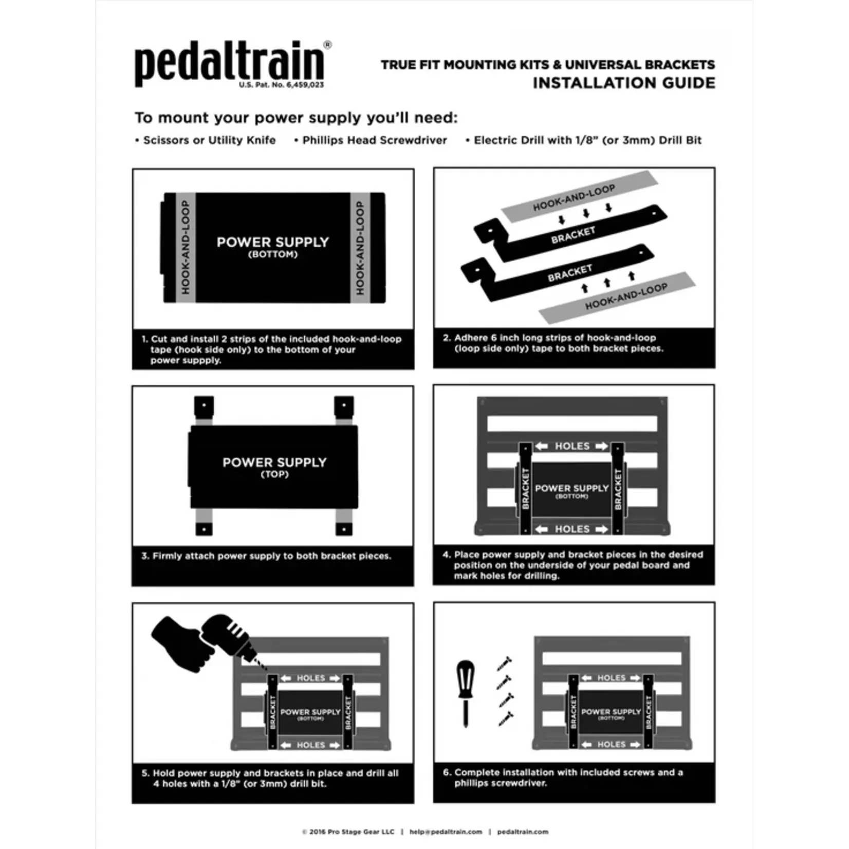 Pedaltrain True Fit Mounting Bracket Kit for Classic Series - Large